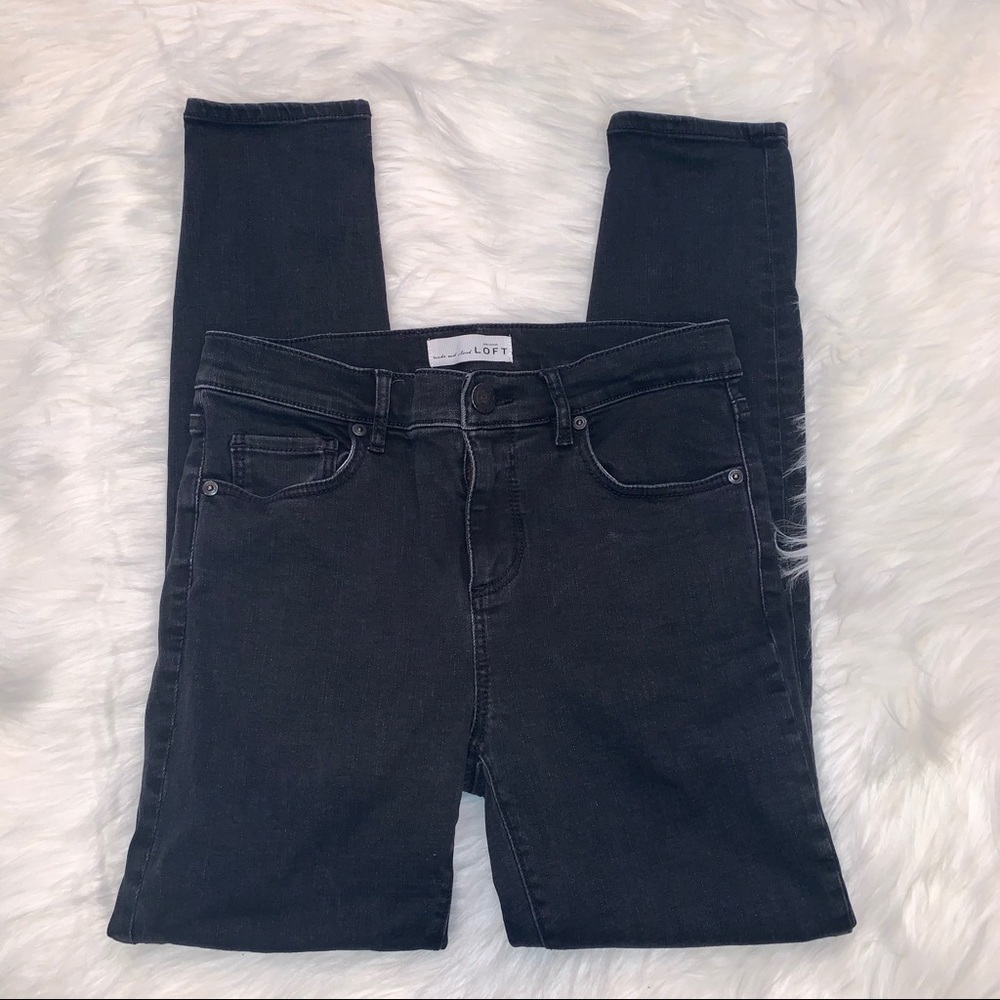 Loft Black Cropped Denim Leggings Size 26